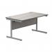 Astin Rectangular Single Upright Cantilever Desk 1400x800x730mm Alaskan Grey Oak/Silver KF803687 KF803687