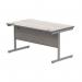 Astin Rectangular Single Upright Cantilever Desk 1400x800x730mm Alaskan Grey Oak/Silver KF803687 KF803687