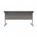 Astin Rectangular Single Upright Cantilever Desk 1400x800x730mm Alaskan Grey Oak/Silver KF803687 KF803687