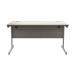 Astin Rectangular Single Upright Cantilever Desk 1400x800x730mm Alaskan Grey Oak/Silver KF803687 KF803687