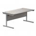 Astin Rectangular Single Upright Cantilever Desk 1600x800x730mm Alaskan Grey Oak/Silver KF803697 KF803697