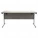 Astin Rectangular Single Upright Cantilever Desk 1600x800x730mm Alaskan Grey Oak/Silver KF803697 KF803697