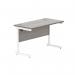 Astin Rectangular Single Upright Cantilever Desk 1200x600x730 Alaskan Grey OakArctic White KF803707 KF803707