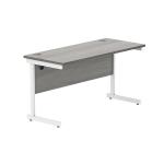 Astin Rectangular Single Upright Cantilever Desk 1400x600x730 Alaskan Grey Oak/Arctic White KF803717 KF803717
