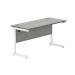 Astin Rectangular Single Upright Cantilever Desk 1400x600x730 Alaskan Grey Oak/Arctic White KF803717 KF803717
