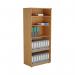 First 4 Shelf Wooden Bookcase 800x450x1800mm Nova Oak KF803720 KF803720