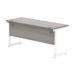 Astin Rectangular Single Upright Cantilever Desk 1600x600x730 Alaskan Grey Oak/Arctic White KF803727 KF803727