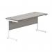 Astin Rectangular Single Upright Cantilever Desk 1600x600x730 Alaskan Grey OakArctic White KF803727 KF803727