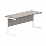 Astin Rectangular Single Upright Cantilever Desk 1600x600x730 Alaskan Grey OakArctic White KF803727 KF803727