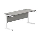 Astin Rectangular Single Upright Cantilever Desk 1600x600x730 Alaskan Grey Oak/Arctic White KF803727 KF803727