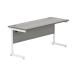 Astin Rectangular Single Upright Cantilever Desk 1600x600x730 Alaskan Grey Oak/Arctic White KF803727 KF803727