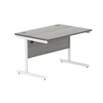 Astin Rectangular Single Upright Cantilever Desk 1200x800x730 Alaskan Grey Oak/Arctic White KF803738 KF803738