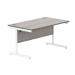 Astin Rectangular Single Upright Cantilever Desk 1400x800x730 Alaskan Grey OakArctic White KF803747 KF803747