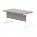 Astin Rectangular Single Upright Cantilever Desk 1400x800x730 Alaskan Grey OakArctic White KF803747 KF803747