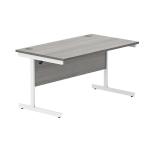 Astin Rectangular Single Upright Cantilever Desk 1400x800x730 Alaskan Grey Oak/Arctic White KF803747 KF803747