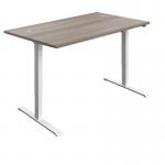 First Economy Single Motor SitStand Desk 1200x800x705-1220mm Grey OakWhite KF803765 KF803765