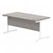 Astin Rectangular Single Upright Cantilever Desk 1600x800x730 Alaskan Grey Oak/Arctic White KF803767 KF803767