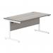 Astin Rectangular Single Upright Cantilever Desk 1600x800x730 Alaskan Grey OakArctic White KF803767 KF803767