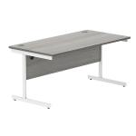 Astin Rectangular Single Upright Cantilever Desk 1600x800x730 Alaskan Grey Oak/Arctic White KF803767 KF803767