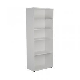 First 4 Shelf Wooden Bookcase 800x450x2000mm White KF803768 KF803768