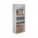 First 4 Shelf Wooden Bookcase 800x450x2000mm White KF803768 KF803768