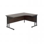 Jemini Radial Right Hand Double Upright Cantilever Desk 1800x1200x730mm Dark Walnut/Black KF803805 KF803805