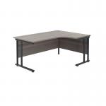 Jemini Radial Right Hand Double Upright Cantilever Desk 1800x1200x730mm Grey Oak/Black KF803812 KF803812