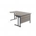 Jemini Radial Right Hand Double Upright Cantilever Desk 1800x1200x730mm Grey Oak/Black KF803812 KF803812