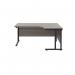 Jemini Radial Right Hand Double Upright Cantilever Desk 1800x1200x730mm Grey Oak/Black KF803812 KF803812