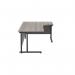 Jemini Radial Right Hand Double Upright Cantilever Desk 1800x1200x730mm Grey OakBlack KF803812 KF803812