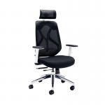 Arista Stealth High Back Chair with Headrest Adjustable Arms BlackWhite KF80382 KF80382