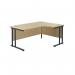 Jemini Radial Right Hand Double Upright Cantilever Desk 1800x1200x730mm Maple/Black KF803829 KF803829