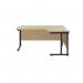 Jemini Radial Right Hand Double Upright Cantilever Desk 1800x1200x730mm Maple/Black KF803829 KF803829