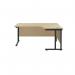 Jemini Radial Right Hand Double Upright Cantilever Desk 1800x1200x730mm MapleBlack KF803829 KF803829