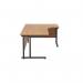 Jemini Radial Right Hand Double Upright Cantilever Desk 1800x1200x730mm Nova Oak/Black KF803836 KF803836