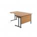 Jemini Radial Right Hand Double Upright Cantilever Desk 1800x1200x730mm Nova Oak/Black KF803836 KF803836