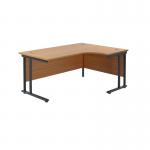 Jemini Radial Right Hand Double Upright Cantilever Desk 1800x1200x730mm Nova OakBlack KF803836 KF803836