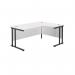 Jemini Radial Right Hand Double Upright Cantilever Desk 1800x1200x730mm White/Black KF803843 KF803843