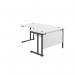 Jemini Radial Right Hand Double Upright Cantilever Desk 1800x1200x730mm WhiteBlack KF803843 KF803843