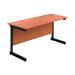 Jemini Rectangular Single Upright Cantilever Desk 1200x600x730mm Beech/Black KF803850 KF803850