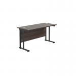 Jemini Rectangular Double Upright Cantilever Desk 1400x600x730mm Dark Walnut/Black KF803867 KF803867