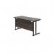 Jemini Rectangular Double Upright Cantilever Desk 1400x600x730mm Dark Walnut/Black KF803867 KF803867