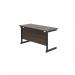 Jemini Rectangular Single Upright Cantilever Desk 1200x600x730mm Dark Walnut/Black KF803874 KF803874