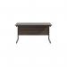 Jemini Rectangular Single Upright Cantilever Desk 1200x600x730mm Dark Walnut/Black KF803874 KF803874