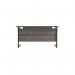 Jemini Rectangular Single Upright Cantilever Desk 1200x600x730mm Grey Oak/Black KF803881 KF803881