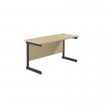 Jemini Rectangular Single Upright Cantilever Desk 1200x600x730mm Maple/Black KF803898 KF803898