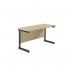 Jemini Rectangular Single Upright Cantilever Desk 1200x600x730mm Maple/Black KF803898 KF803898