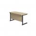 Jemini Rectangular Single Upright Cantilever Desk 1200x600x730mm MapleBlack KF803898 KF803898