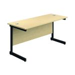Jemini Rectangular Single Upright Cantilever Desk 1200x600x730mm Maple/Black KF803898 KF803898