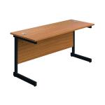Jemini Rectangular Single Upright Cantilever Desk 1200x600x730mm Nova Oak/Black KF803904 KF803904